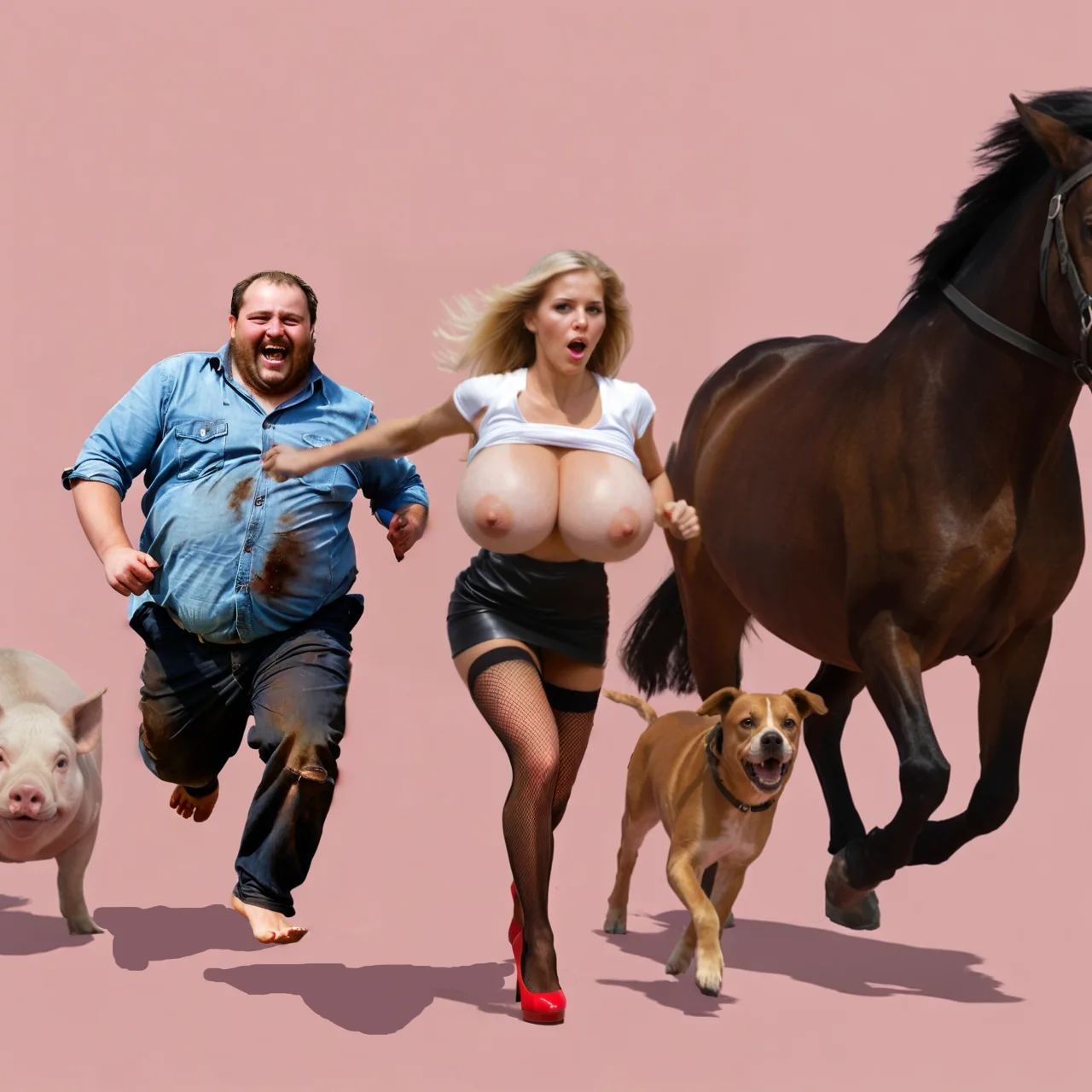 DrFaker.com custom fake NSFW AI: beastiality parody, horse cock fake, zoophilia AI Photoshop edits